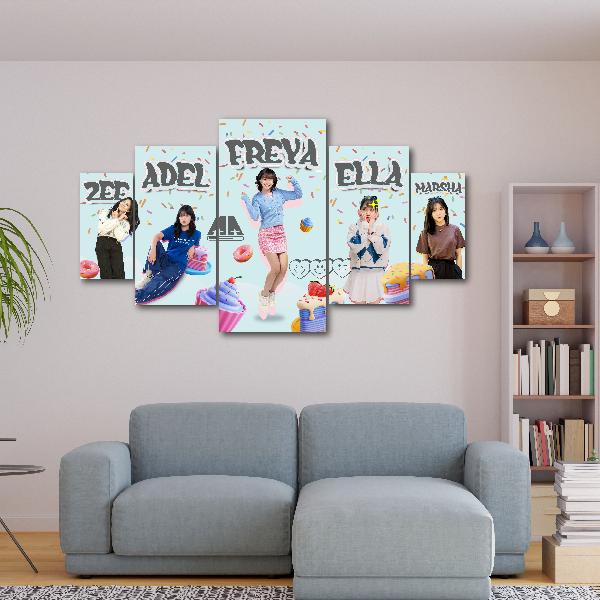 Poster Dinding JKT 48 5 set - Dekorasi Kamar - Poster JKT48 - Hiasan Dinding - Wall Dekor - Aesthetic poster  kayu Gantungan Besi Paku kamar tidur seni moder poster & produk cetak 0