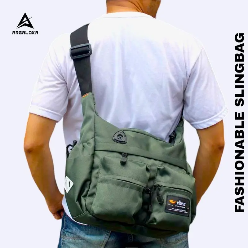ARGL Tas Selempang Pria Slingbag Cowok Besar Tas Slempang Sekolah Kerja Kuliah Laki Laki Premium