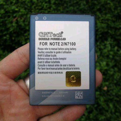 Gambar baterai Samsung Note II / N7100 (EB595675LU), GMTech, with IC, 3350mAh dari CNC phoneshop Kota Administrasi Jakarta Pusat Tokopedia