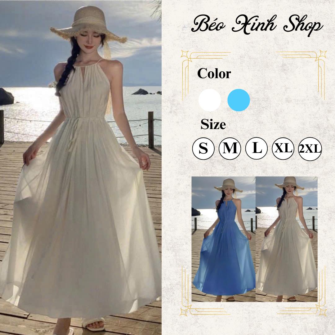Thời Trang Bigsize Váy Đi Biển Mùa Hè Vải Vải Tơ Vôn 2 lớp Cao Cấp Thanh Lịch Bigsize Từ 40-95kg Nữ Dress Women Béo Xinh Shop - A.1496