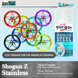 Pilox Pylox Pilok Cat Semprot Shogun Z Cat Stainless Steel Paint Untuk Velg CNC Chrome