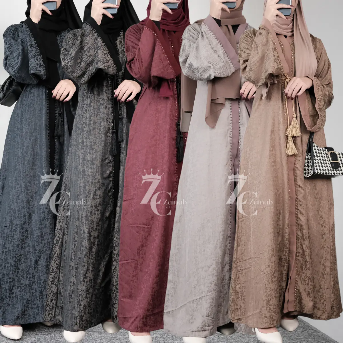 New abaya hitam Jaguard payet gamis remaja  by.zainab collection Muslimah  Wanita Dress Syari Dewasa Kondangan