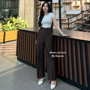 Ara Pants - Celana Highwaist Wanita Celana Panjang Kantor Model Loose Pants Dewasa Bahan semiwool Premium Santai Kulot Kerja Formal Cewek