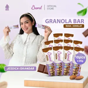 BUMIL Makanan Ringan Bar Rasa Coklat dengan Daun Katuk (Granola Bar Coklat) [10 pcs]