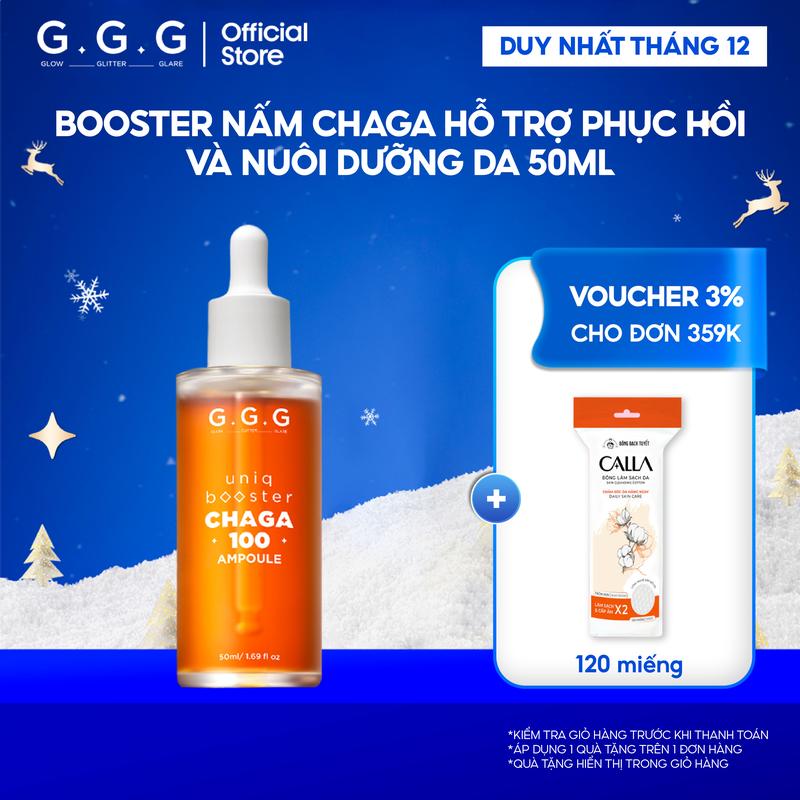 Booster Nấm Chaga Hỗ Trợ Làm Dịu Da Và Cấp Ẩm Chuyên Sâu dạng serum - G.G.G Uniq Booster Chagga 100 Ampoule 50ml