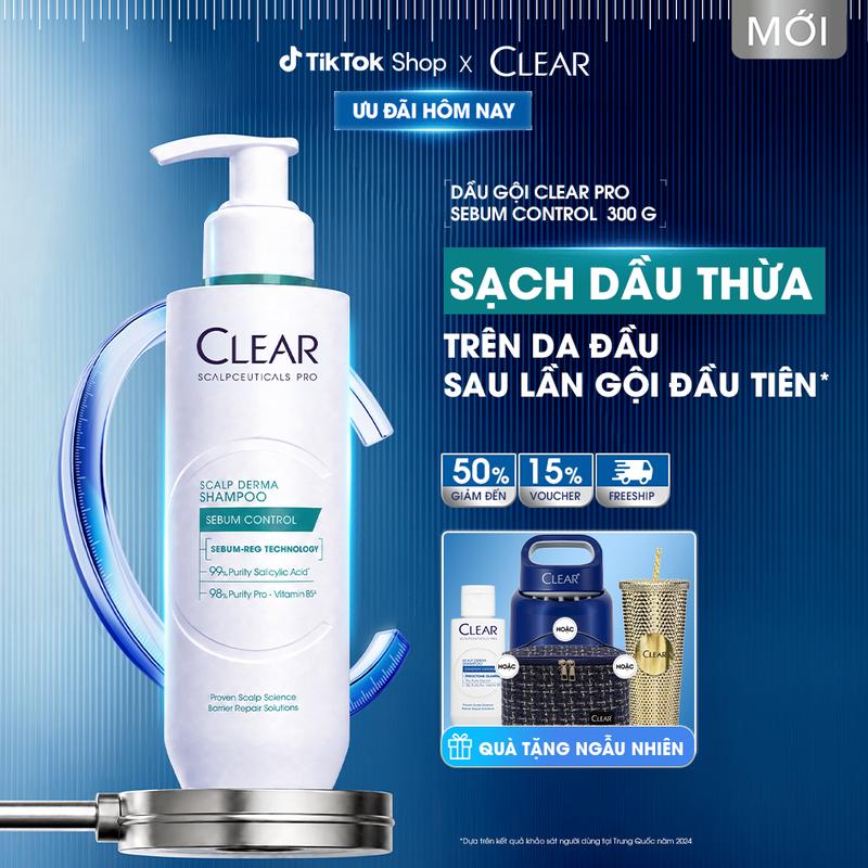 [1] DẦU GỘI CHUYÊN DỤNG GIÚP KIỀM DẦU CHO DA ĐẦU Clear Sebum Control Pro 300G