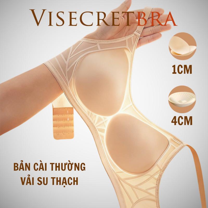  VB01 x MÚT 1cm và 4cm x LIVE x Áo Lót Su Nữ Visecret Bra Nâng Vòng 1 Không Gọng Chất Su Lạnh Thoáng Mát Gom Quả Chống Xệ VN240964 Voi 