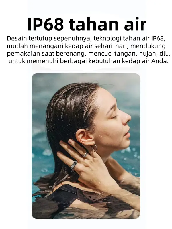 Hailiases Smart Ring Cincin Pintar Multifungsi Kesehatan Olahraga IP68 Waterproof Heart Rate & Blood Oxygen Monitoring Jam Smartwatch Ponsel Layar 4