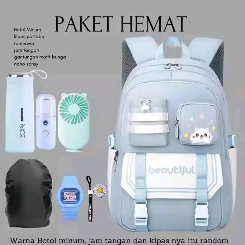 tas sekolah anak perempuan tas SD SMP tas ransel banyak ruang tas punggung cewe tas terbaru tas berbonus Desain tas ransel tas anak premium