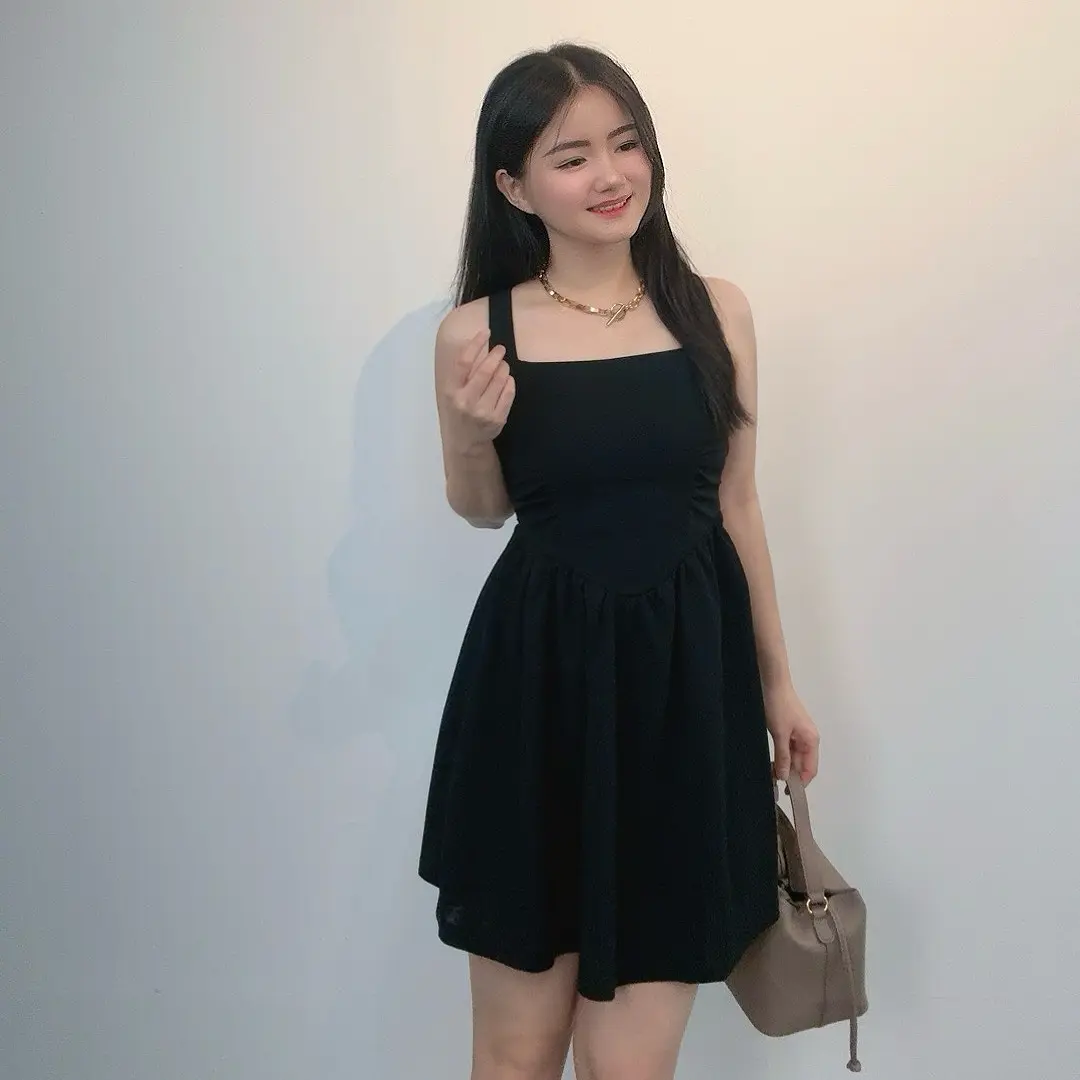 MODAMYTH D05 - Dress Polos Perempuan Casual Wanita Bodycon Dress Mini Korean Fashion Dress Wanita
