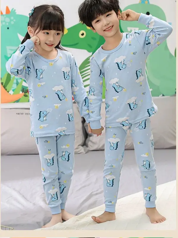 setelan baju tidur anak lengan panjang cewek/cowok unisex size S M L XL XXL 1