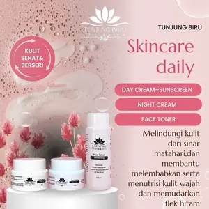 Paket Bundling Whitening 3in1 Toner Day Cream Night Cream Menutrisi Melembapkan Kulit Mencerahkan Mengatasi Kerutan Noda Hitam BPOM