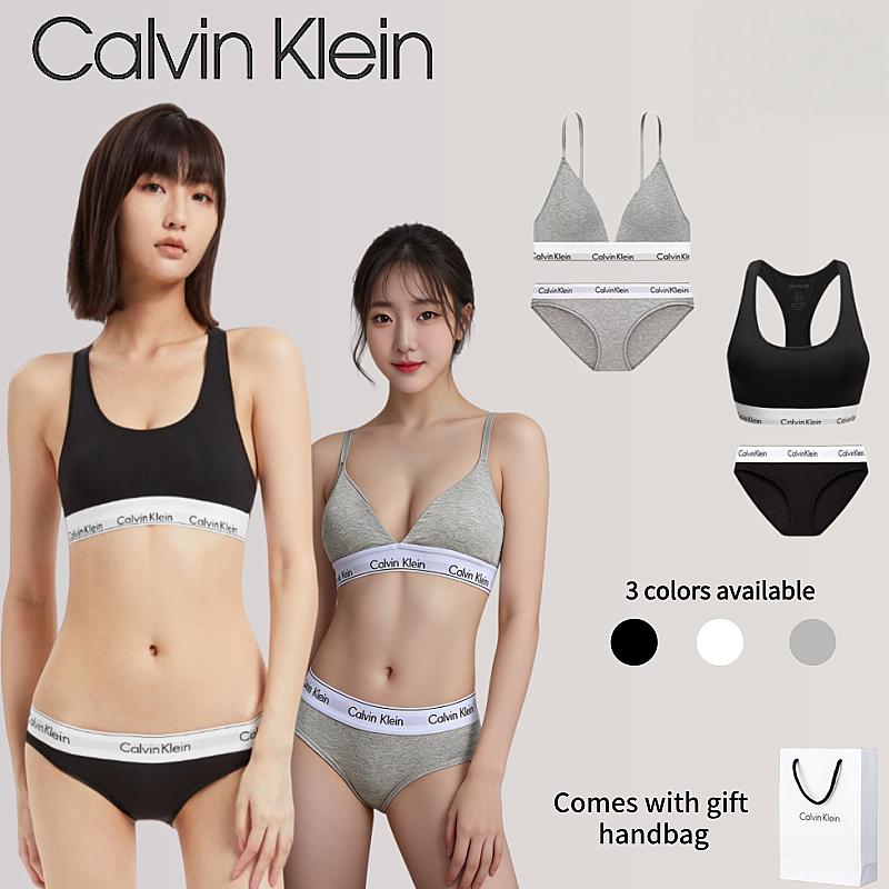 Bộ đồ lót nữ Calvin Klein - Áo tank thể thao cotton không gọng và quần lót 100% cotton