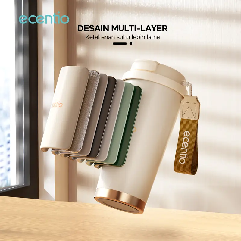 【Tahan dingin 25 jam】【SUS 316】【K】ecentio tumbler minum premium tahan dingin 24 jam botol stainless 316 portable tumblr 530ml Vacuum 7