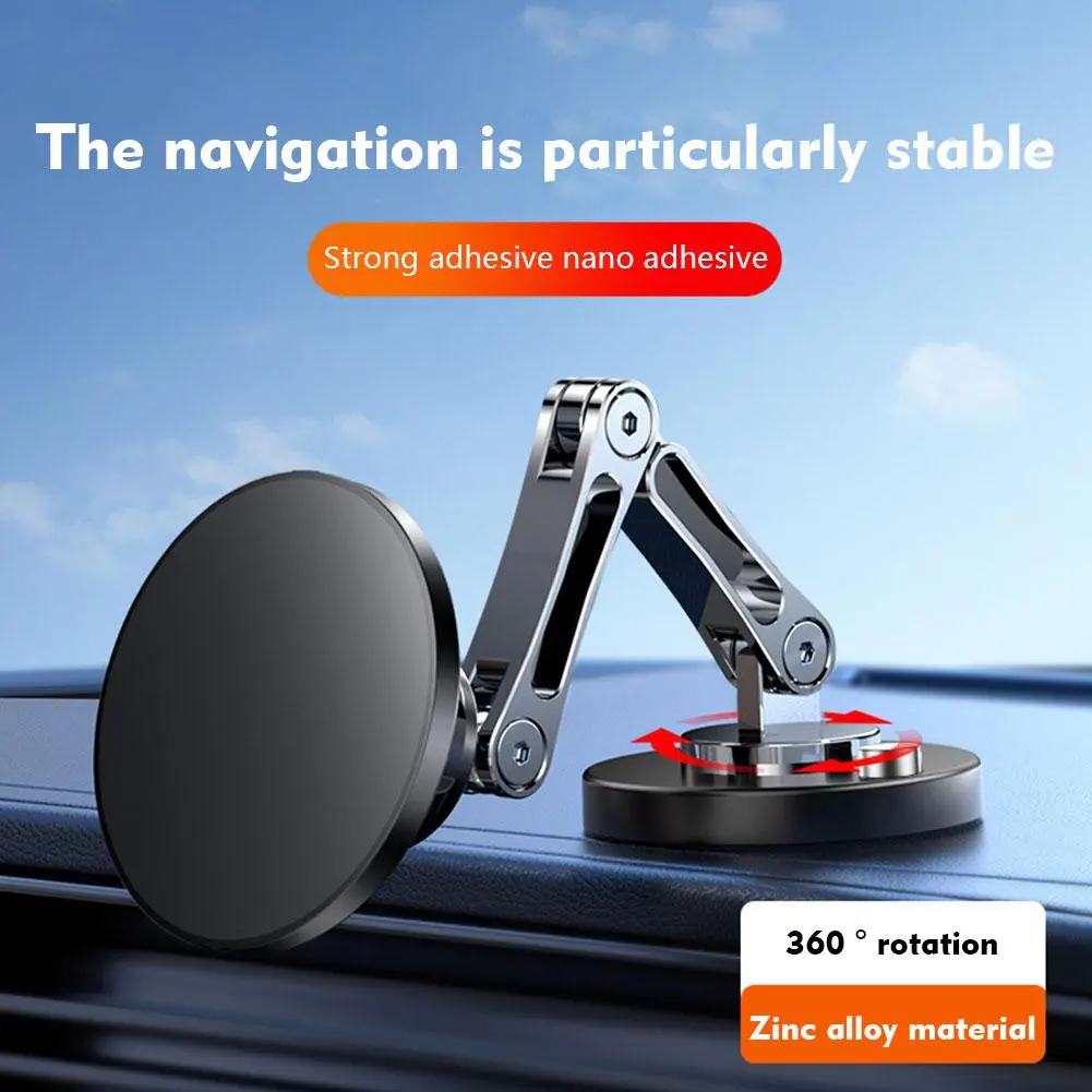 Car Phone Holder Universal 360° Rotating Alloy Magnetic Bracket Central Control Floating Screen Bracket