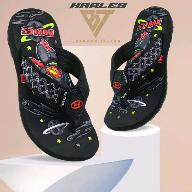 SENDAL JEPIT GUNUNG  HARLES ANAK LAKI-LAKI USIA DIBAWAH 4 SETENGAH TAHUN MOTIF SUPER HERO 3