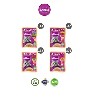 [SPECIAL LIVE] Whiskas Tasty Mix Gravy Makanan Kucing Basah Pouch 70 gr - Isi 28 whiskas