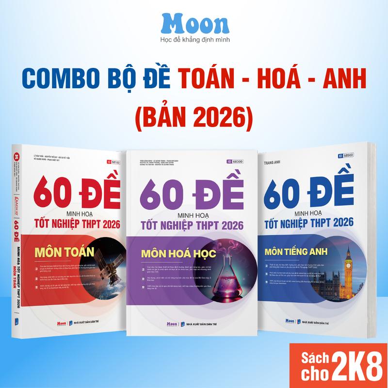 Combo sách bộ đề theo khối A A1 B D D7 luyện thi THPT bản 2026 Moonbook