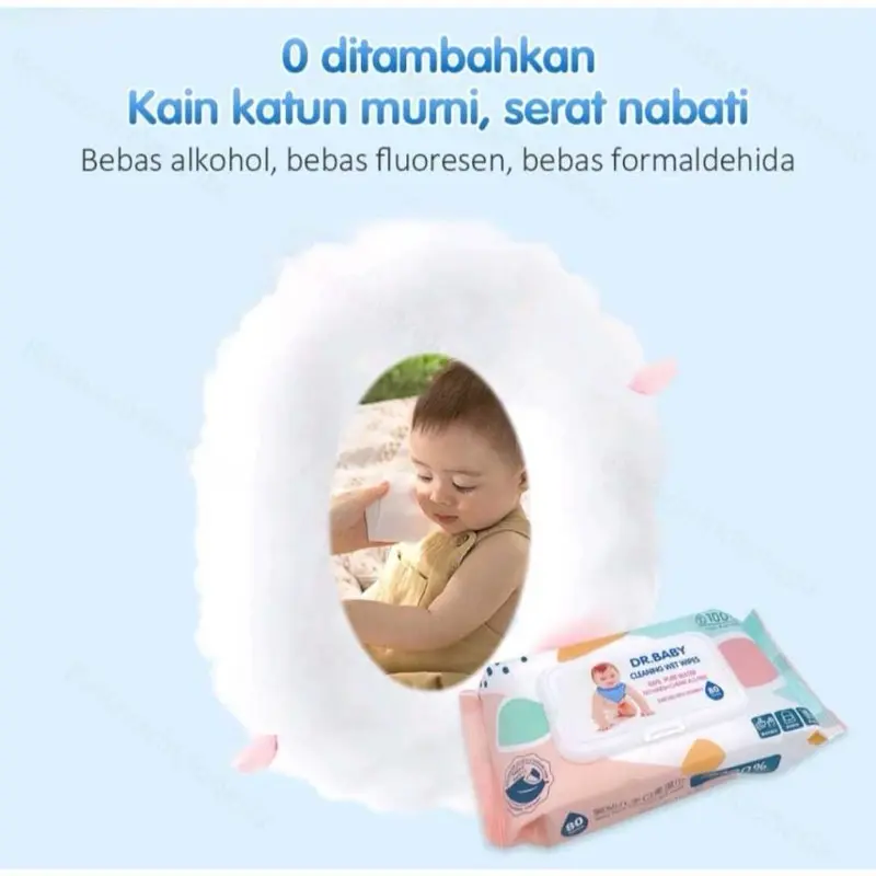 (FS) PAKET 6! TISU BASAH DR BABY ORIGINAL ISI 80 SHEET Bayi Tissue Wipes 2