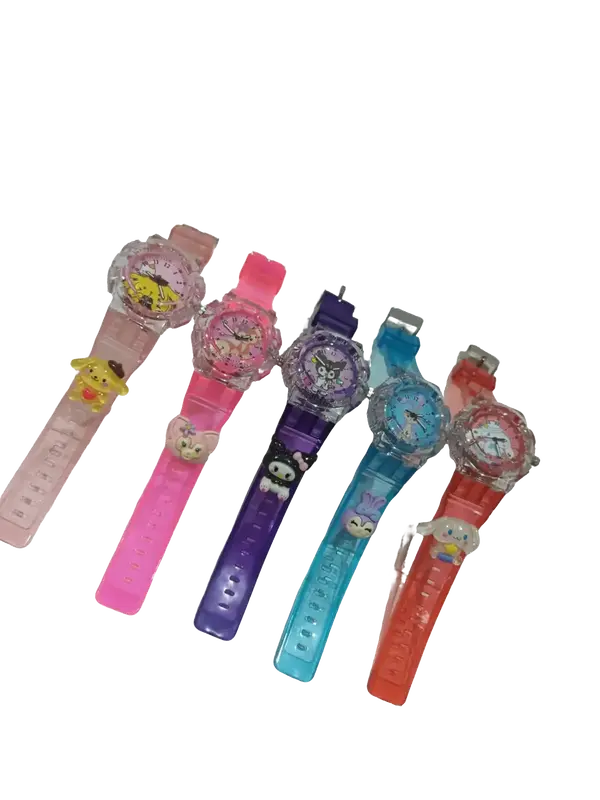 jam tangan anak ada melody dan lampu warna - warni Fashion Karet Led Perempuan 6