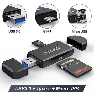 SD Card Reader USB 3.0 OTG Micro USB Type C Card Reader