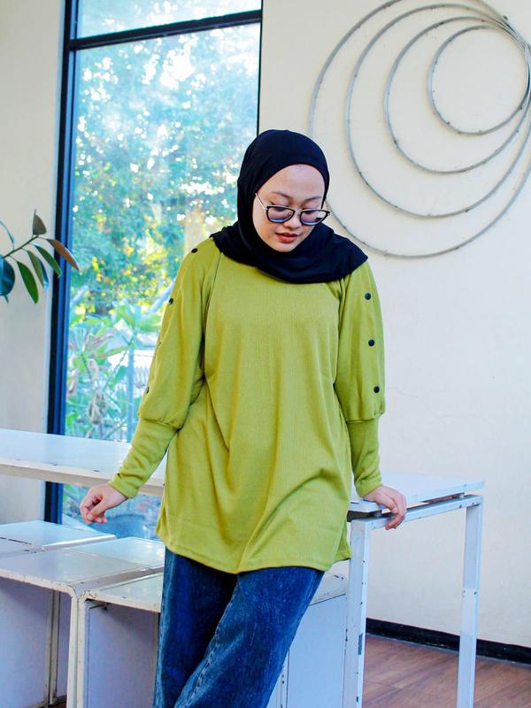 By-BALQIS - Auliya Blouse Batwing Blus Atasan Wanita Jumbo Variasi Kancing 0