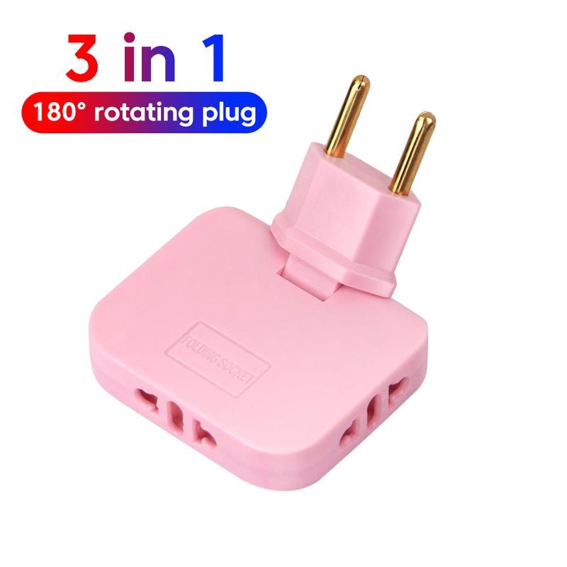Ổ cắm có thể xoay 180 độ, Bộ chuyển đổi phích cắm EU 3 trong 1, Bộ chuyển đổi phích cắm EU 4,8MM / 4,0MM, Phích cắm mở rộng EU du lịch, Nhiều phích cắm, Ổ cắm bộ điều hợp ổ cắm không dây mỏng 0