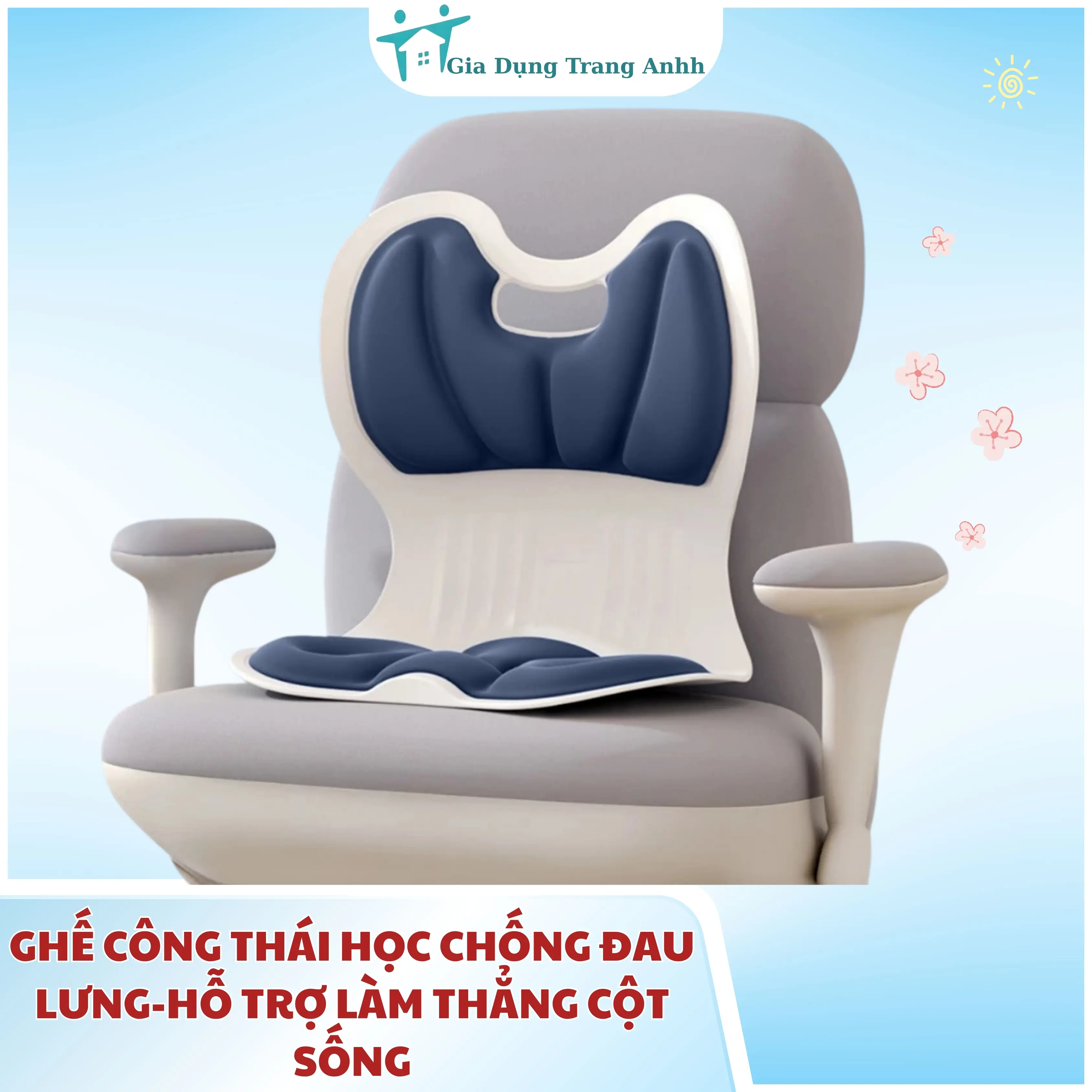 Ghế Ngồi Công Thái Học Chống Mỏi Lưng - Ghế Điều Chỉnh Tư Thế Ngồi Chống Gù Lưng Hiệu Quả