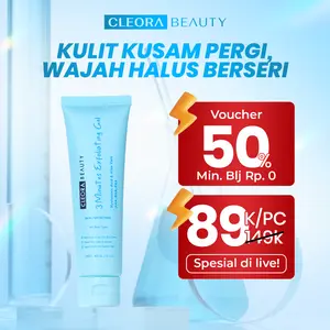 [BIG SIZE HEMAT 28K] Cleora Beauty 3 Minutes Exfoliating Gel 100ml Perontok Penghilang Daki Wajah Eksfoliasi Bruntusan Flek Hitam Facial Wajah Mencerahkan Melembutkan Mengangkat Kotoran AHA BHA Niacinamide PHA Vitamin Glycolic Komedo Perawatan Kosmetik