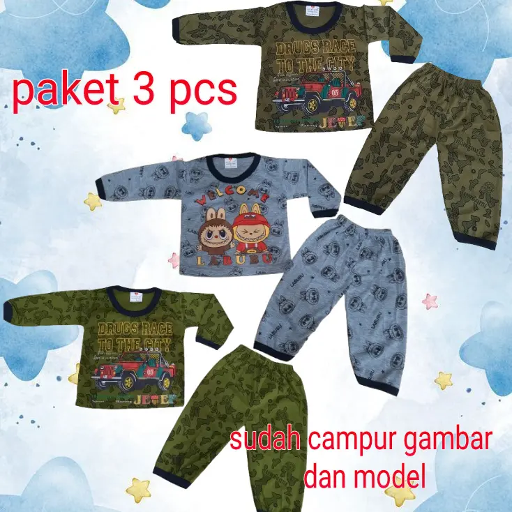PAKET 3 PCS SETELAN ANAK LAKI LAKI 0