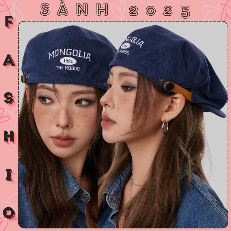 Mũ Beret Mỏ Vịt Thêy Mongolia 1991 Form Mềm Nam Nữ Vải Kaki Cotton Phong Cách Cổ Điển Sành Fashion