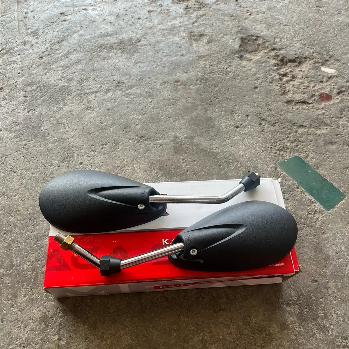Spion model satria tangkai crom drat honda yamaha suzuki spion satria crom universal set . kanan kiri.