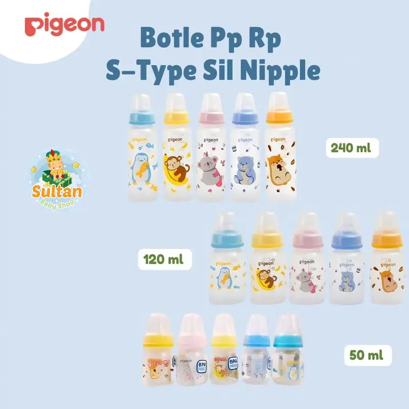 PIGEON Botol Standard Peristaltic Nipple PP RP MM 50ml 120ml 240ml | Botol Susu Bayi 1