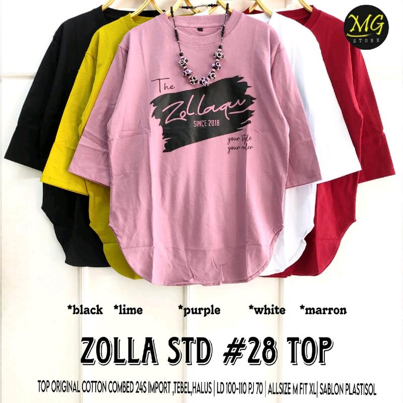 kaos santai, atasan kekinian, atasan wanita, halus, katun combed, import, zollaqu, zolla std#28 top//by mg store Casual 7