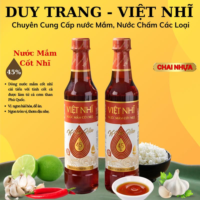 Combo 2 Chai Nước Mắm Cốt Nhĩ 45% - Chai Nhựa 500mil Ngon Tròn Vị Đậm Đà Tinh Túy Cá Cơm