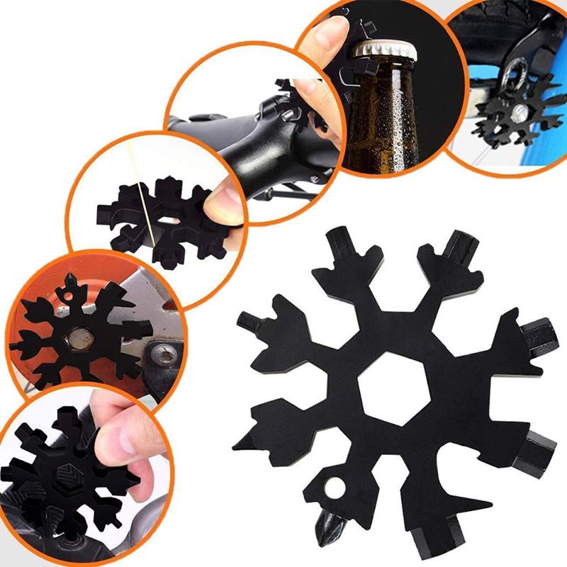 Móc Khóa Spanner Bông Tuyết, KIPRUN, 18 trong 1, Đa Chức Năng, Móc Chìa Khóa Cờ Lê Đi Bộ Đường Dài Ngoài Trời, Bỏ Túi, Đa Năng, Sinh Tồn Cắm Trại, Dụng Cụ Cầm Tay 4