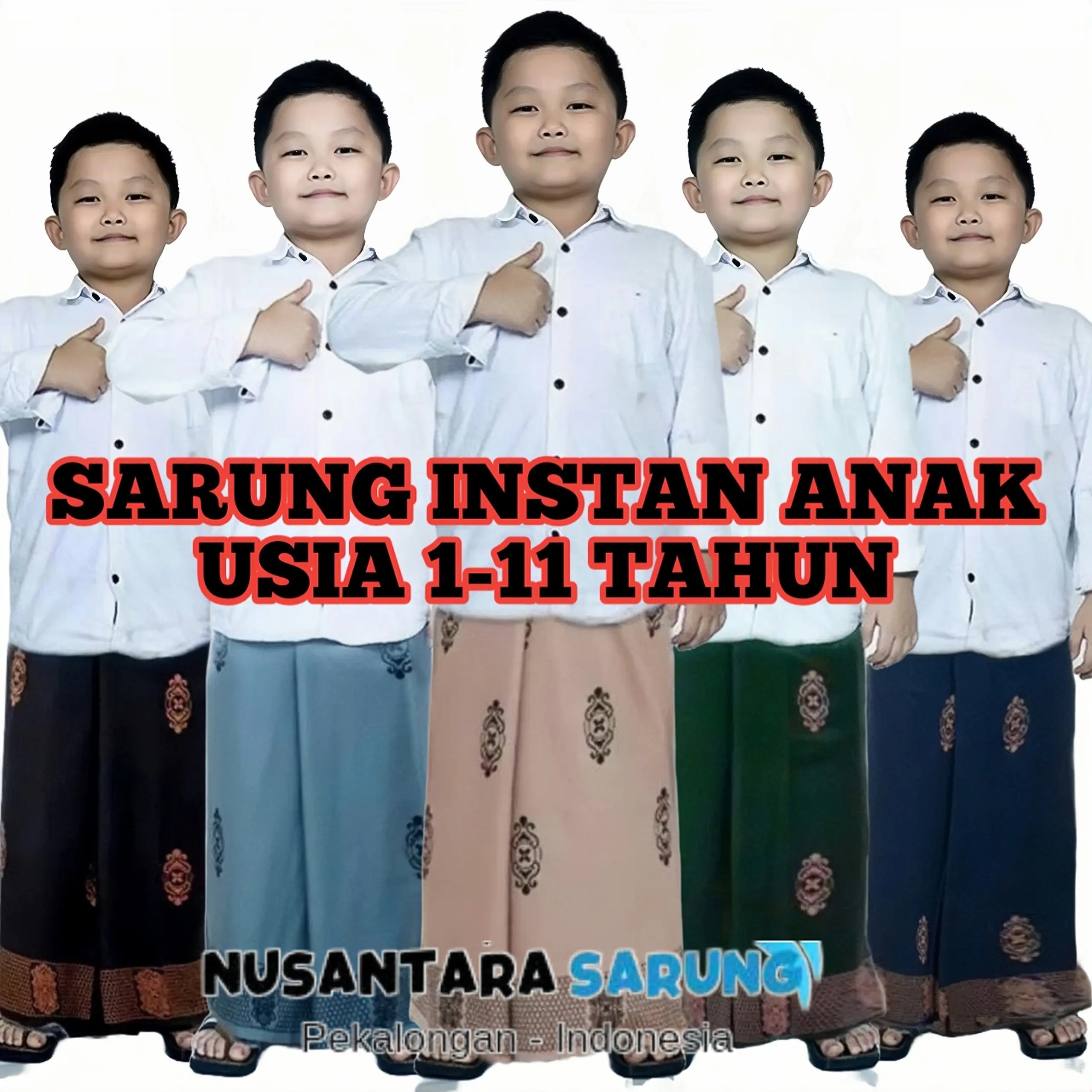 Sarung Instan Anak Motif Sarwon 1-11 Tahun - Promo Termurah - Koko Muslim