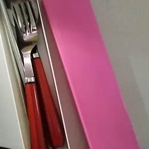 P( P55 ) SET ALAT MAKAN STAINLESS WARNA (SENDOK, GARPU, SUMPIT ) + BOX