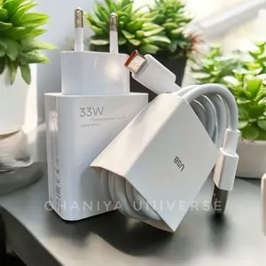 Charger 33W Turbo Charge Angka desimal tampil/Aktif Adaptor-kabel data type C kompatibel redmi-poco series desimal tampil Adapter Batok
