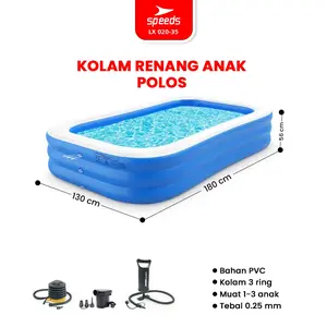 SPEEDS Kolam Renang Anak 3 Layer Polos 180cm Jumbo Bayi Tiup Inflatable Swimming Pool Luar Ruangan 020-35