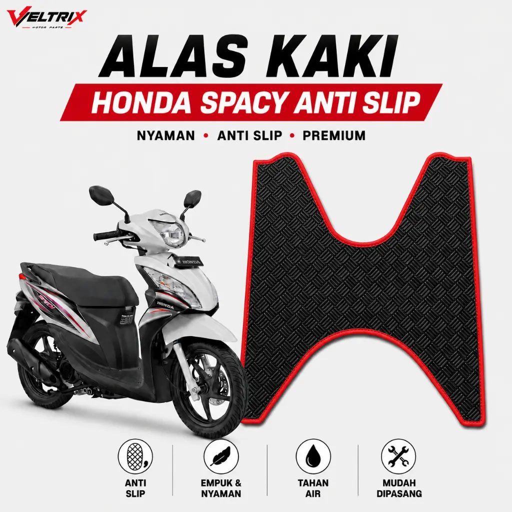 Veltrix Sparepart - Karpet Motor Honda Spacy Anti Slip Tidak Menyerap Air