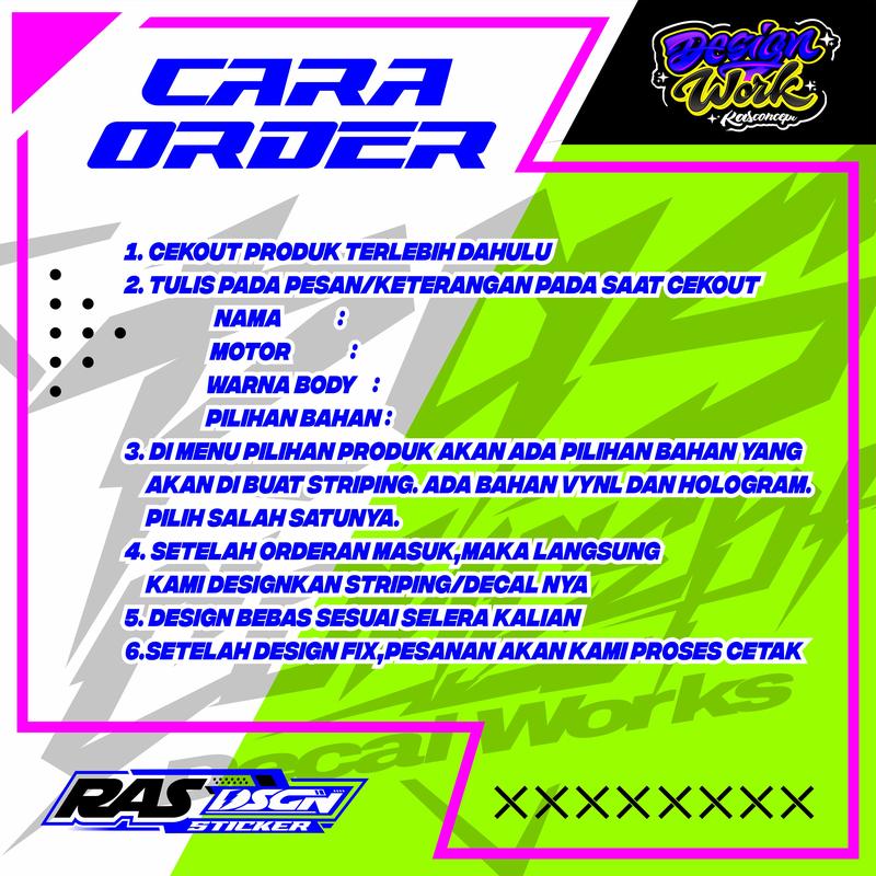 Striping Custom Design Bebas Sesuai Selera All Varian Matic / Bahan Transparan - Hologram - Vynl 1
