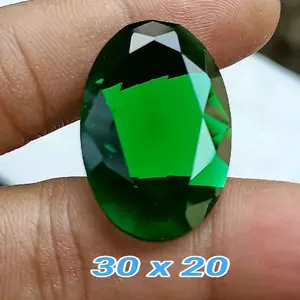 Batu Hijau Zambrud 30 x 20 , Cutting Oval , Jumbo