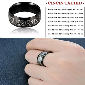 Cincin Tauhid - Ukuran 6-9- Keliling Jari 5.0-8.2 cm - Desain Elegan & Tahan Lama - Cocok untuk Pria & Wanita