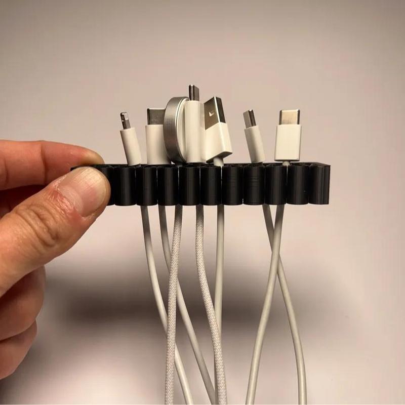 THANH KẸP DÂY 11 RÃNH - cố định dây cáp sạc, tai nghe, dây phụ kiện đa năng gắn tường, bàn làm việc