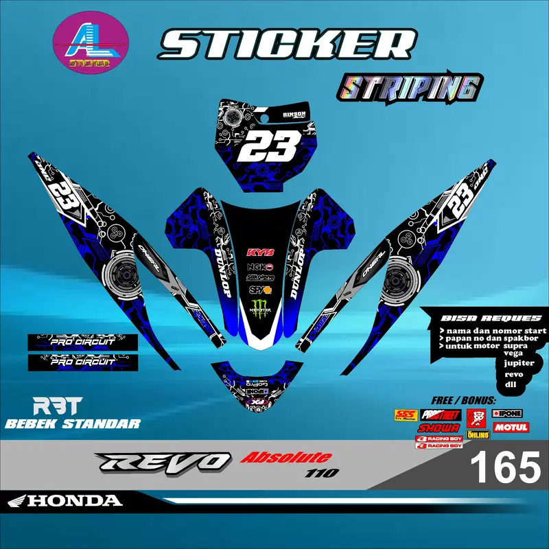 COD Sticker STRIPING RBT REVO ABSOLUTE SEMI FULL BODY RBT VEGA BEBEK MODIF SUPERMOTO YZ CRF KLX RBT new terbaru MOTOR TRABAS AL vol 165 2