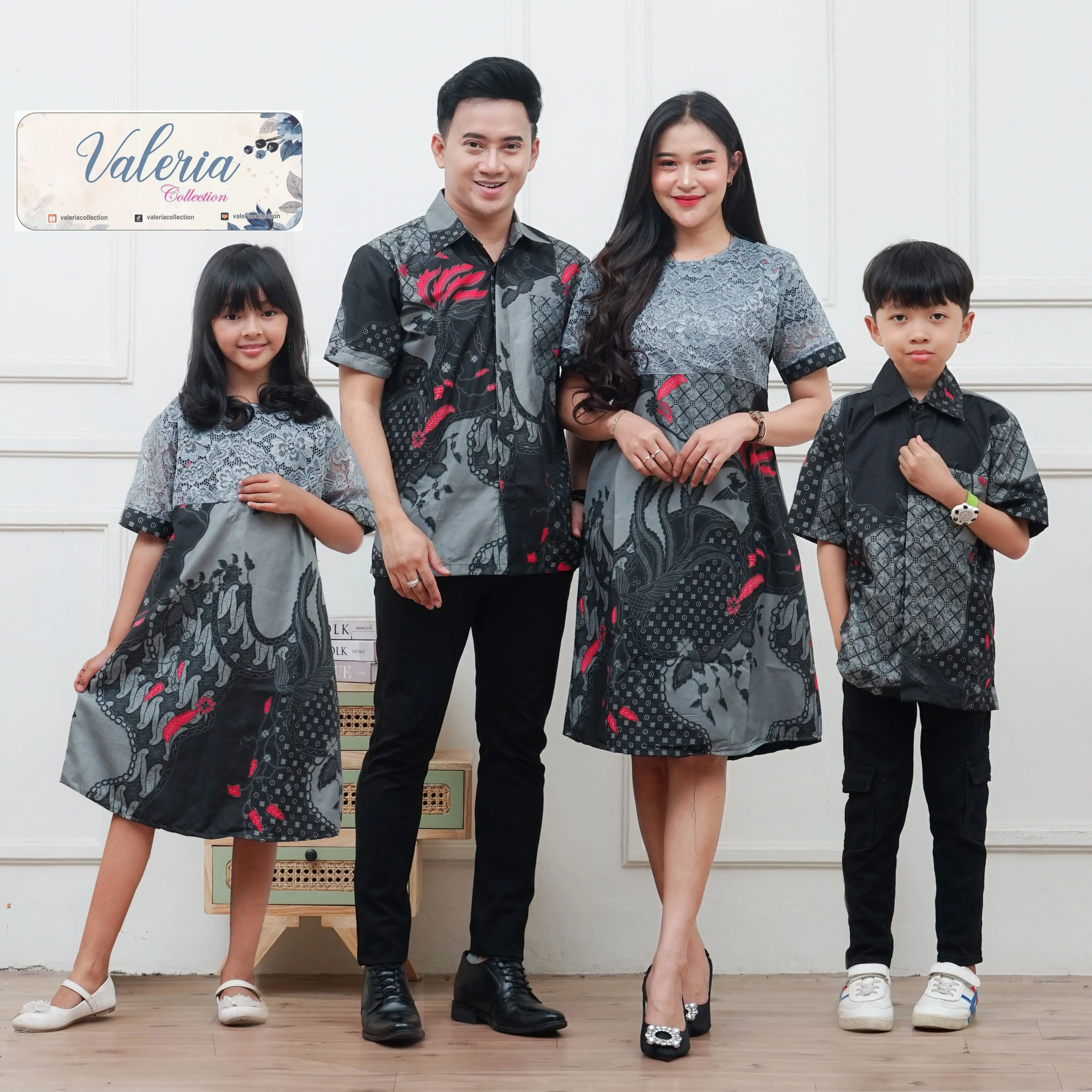 Couple Keluarga Dress Anak Dress Dewasa Kemeja Anak Kemeja Dewasa Baju Batik Pasangan Sekeluarga Katun Halus Lengan Pendek