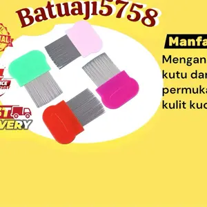 Sisir Kutu Kucing Gagang Pendek Bentuk Kotak