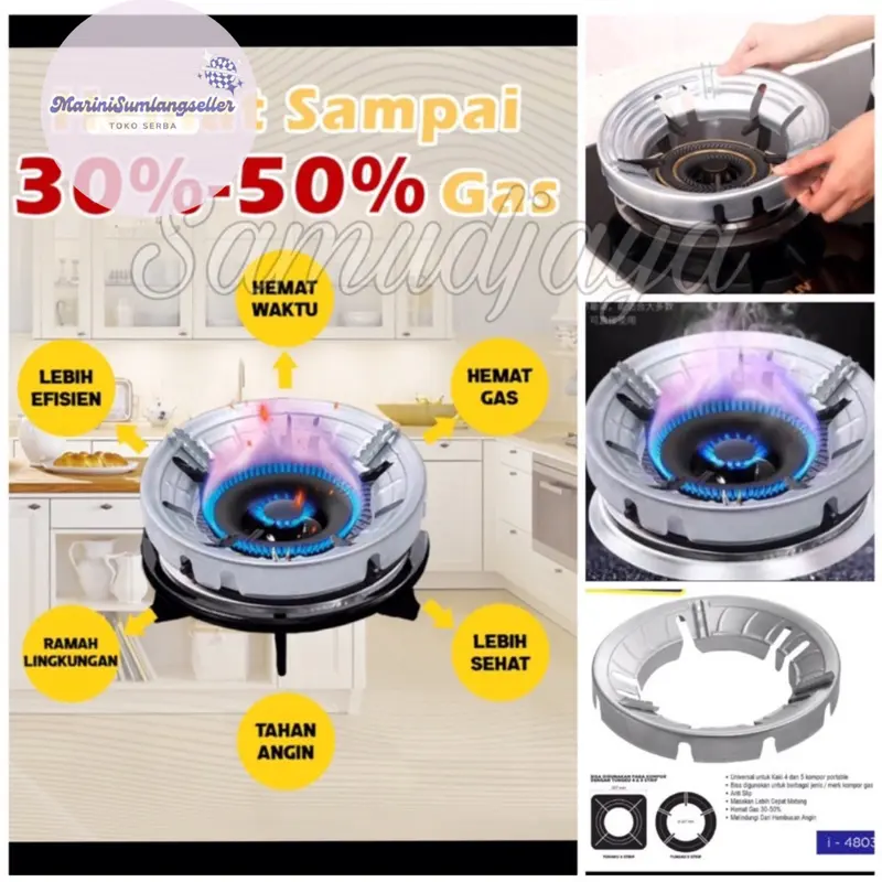 tatakan kompor gas semua merk kaki 3,4 &5 anti angin anti slip hemat gas 1