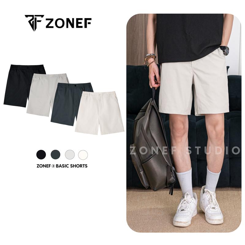 Quần Short Âu Lưng Chun Chất Liệu Kaki Cotton Hàn, Quần Short Nam Nữ Form Trên Gối By Zonef Studio Nam Menswear